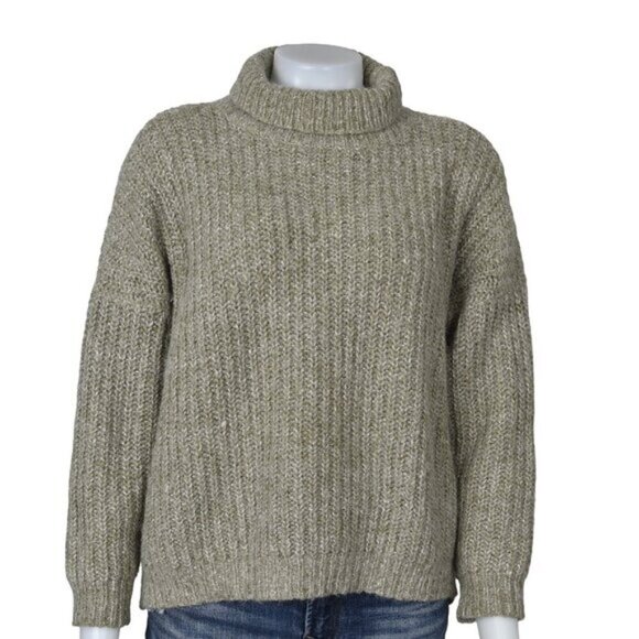 Zara Knit Oversized Turtleneck Sweater Chunky Knit Size Large - Picture 2 of 10